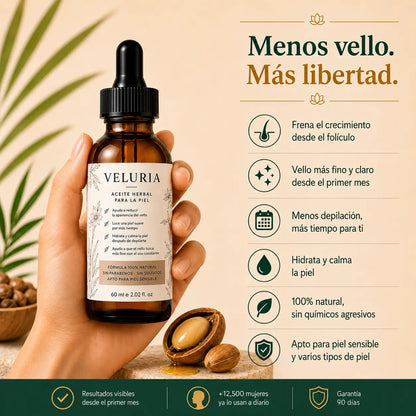 Aceite Reductor de Vello Facial - Fórmula 100% Natural