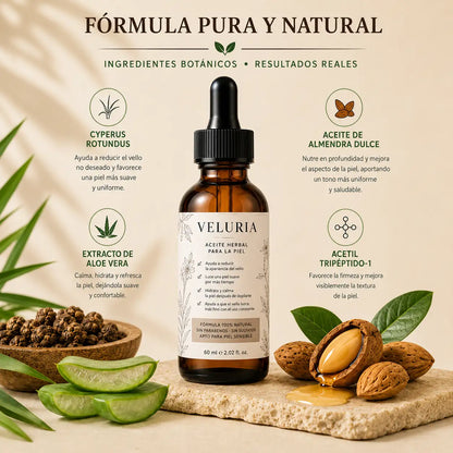 Aceite Reductor de Vello Facial - Fórmula 100% Natural
