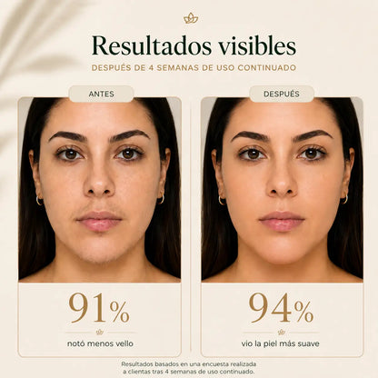 Aceite Reductor de Vello Facial - Fórmula 100% Natural